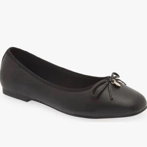Ted Baker Black Leather Bow Ballet Flat